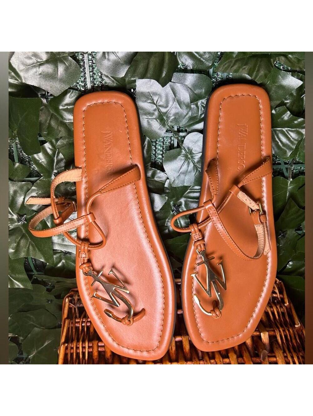 J.W. Anderson Anchor Logo Flat Sandals Size 41